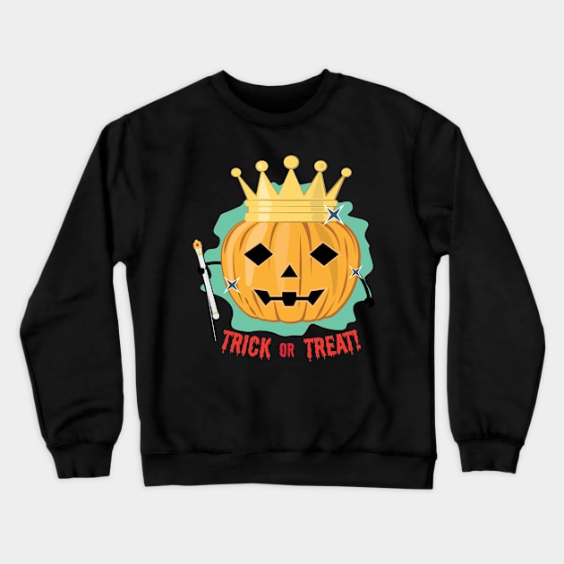 King Halloween Pumpkin - Funny Crewneck Sweatshirt by DesignWood Atelier